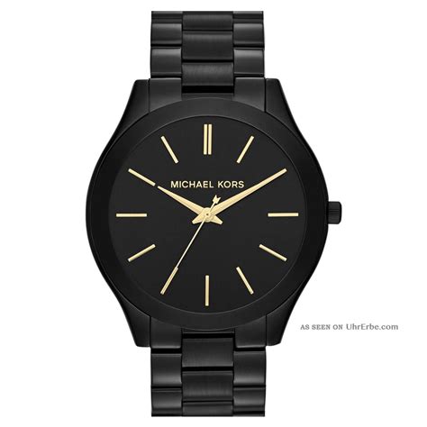 michael kors uhr unisex armbanduhr quarz schwarz gold|Schwarze Uhren .